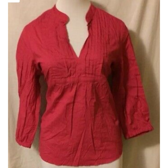 Talbots Stretch medium pink peasant blouse - Picture 1 of 8